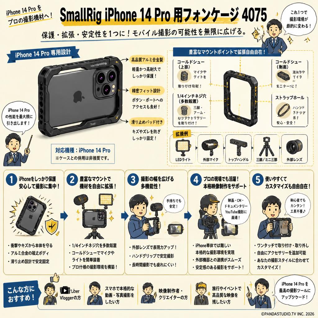 SmallRig iPhone 14 Pro 用フォンケージ 4075 概要