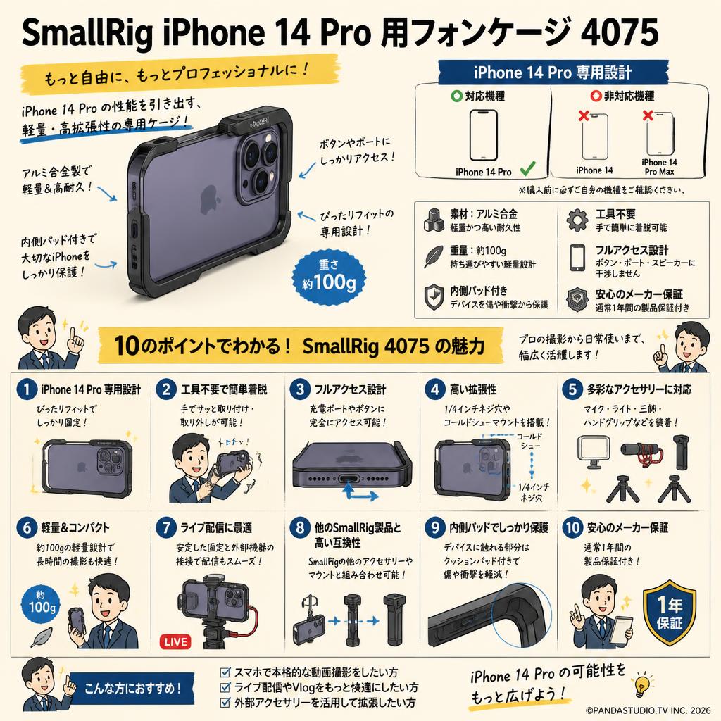 SmallRig iPhone 14 Pro 用フォンケージ 4075 FAQ（よくある質問と答え）