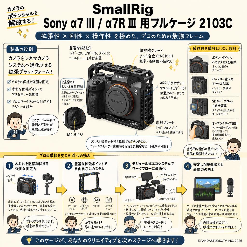 SmallRig Sony α7 III / α7R Ⅲ 用フルケージ 2103C 概要