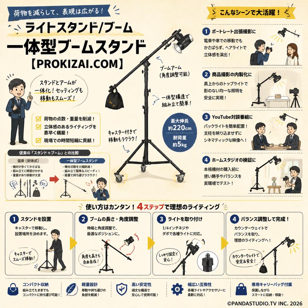ライトスタンド/ブーム 一体型ブームスタンド【PROKIZAI.COM】 おもな対象のお客様