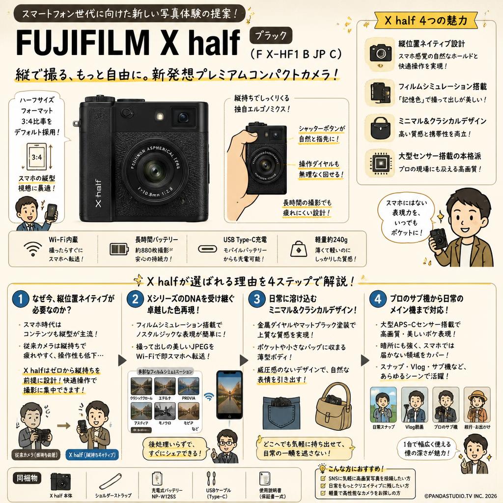 FUJIFILM X half ブラック（F X-HF1 B JP C） 概要