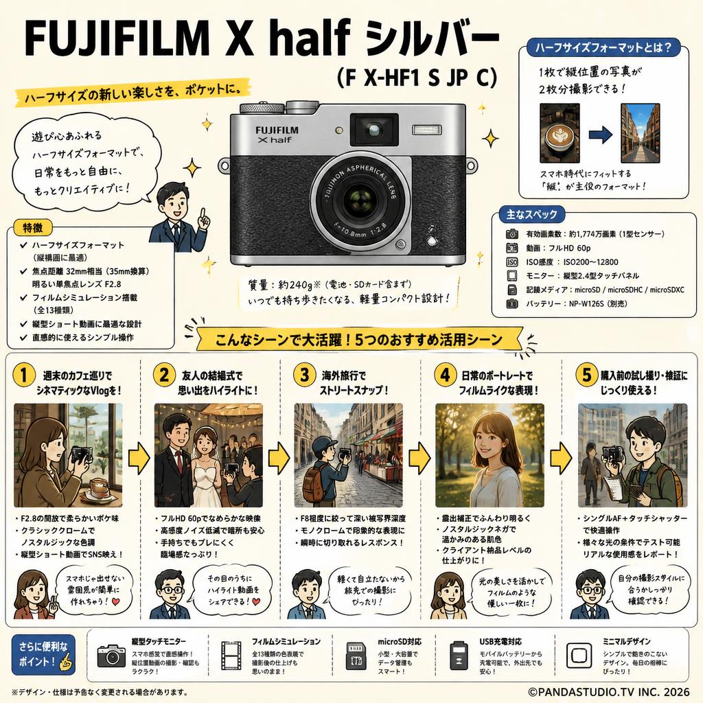 FUJIFILM X half シルバー（F X-HF1 S JP C） 用途