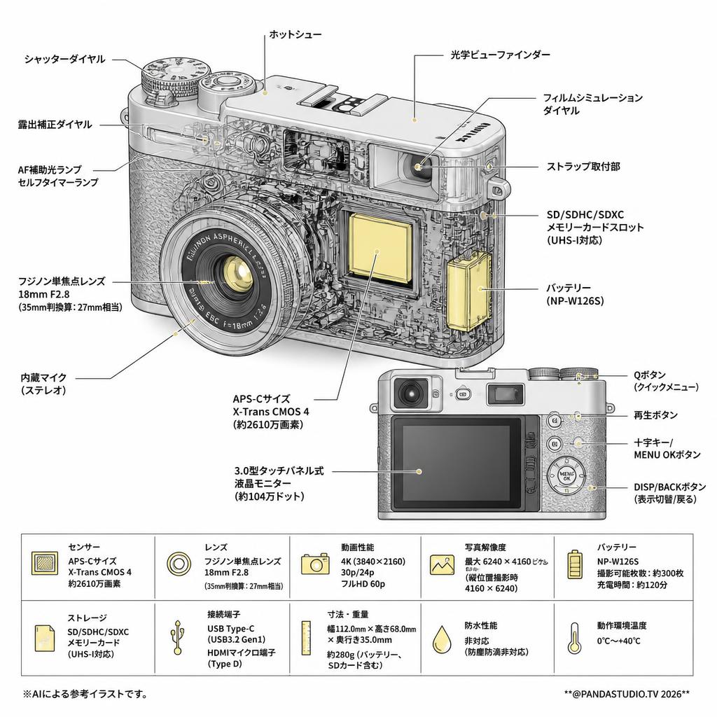 FUJIFILM X half シルバー（F X-HF1 S JP C） スペック
