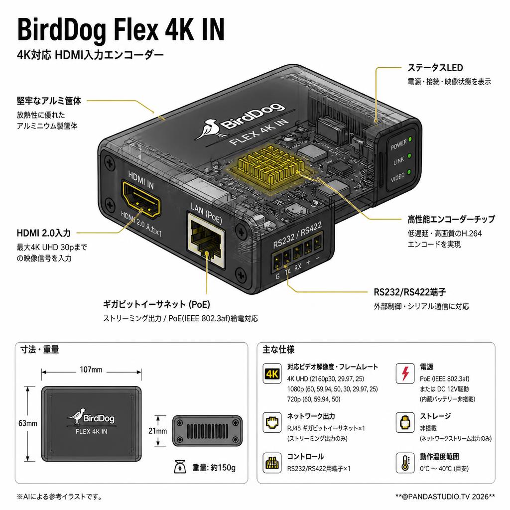 BirdDog Flex 4K IN スペック