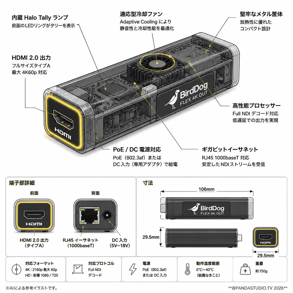 BirdDog Flex 4K OUT スペック