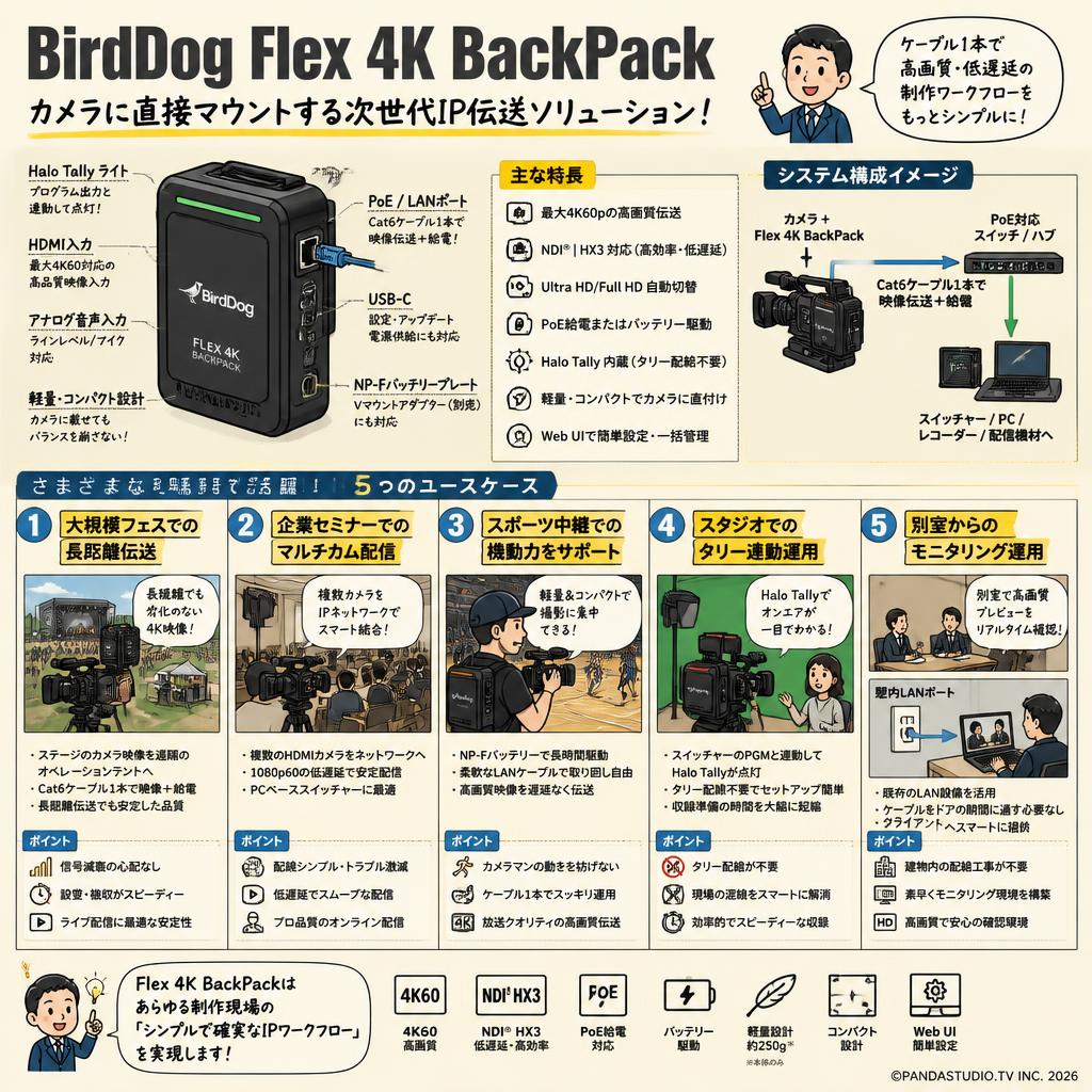 BirdDog Flex 4K BackPack 用途