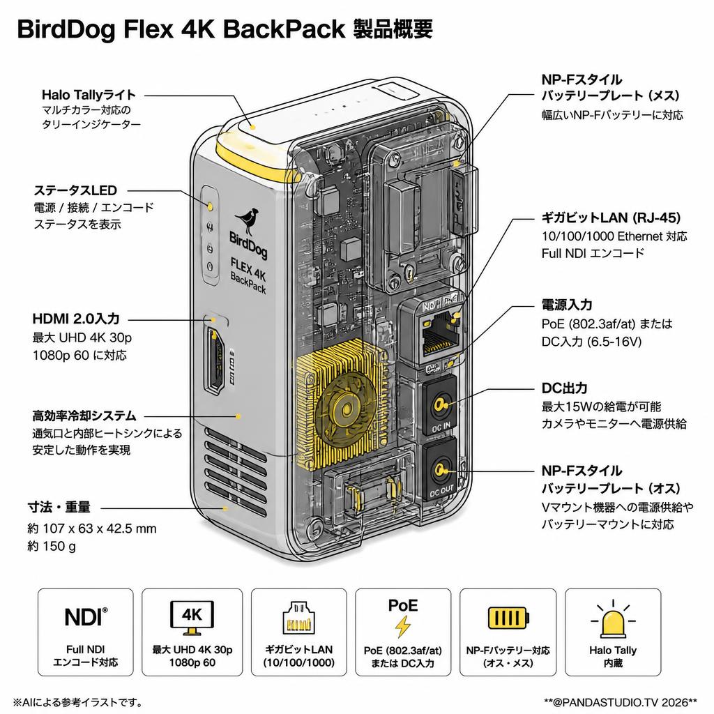 BirdDog Flex 4K BackPack スペック
