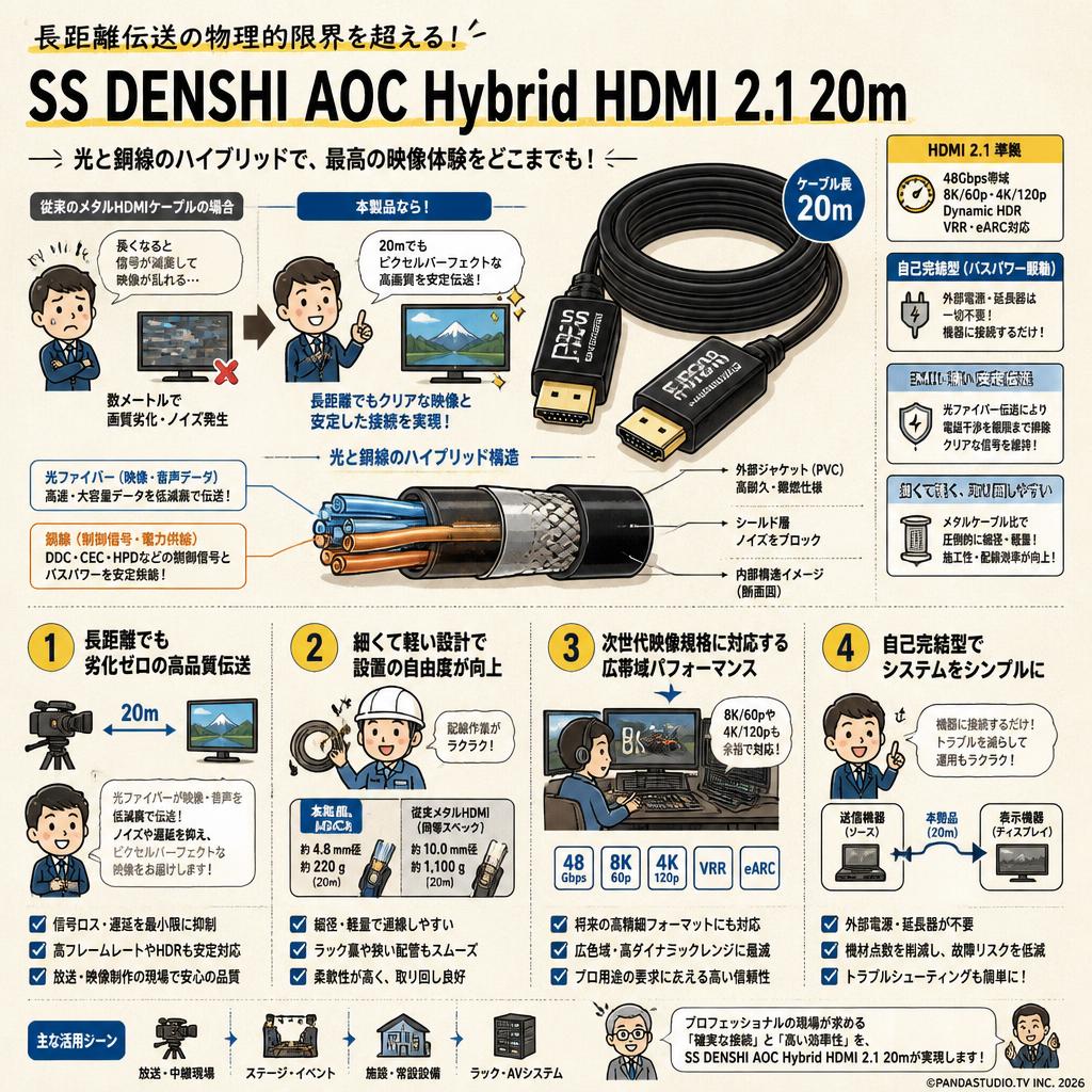 SS DENSHI AOC Hybrid HDMI 2.1 20m 概要