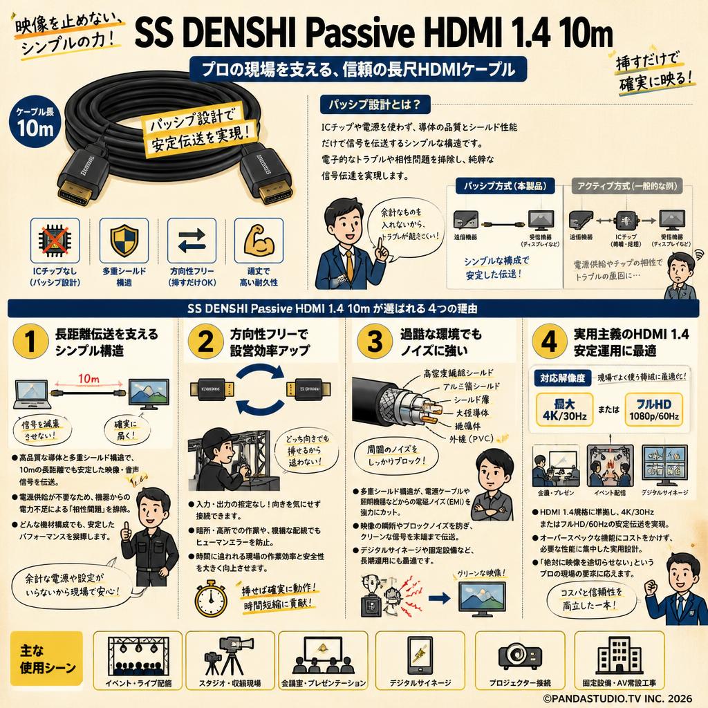 SS DENSHI Passive HDMI 1.4 10m 概要