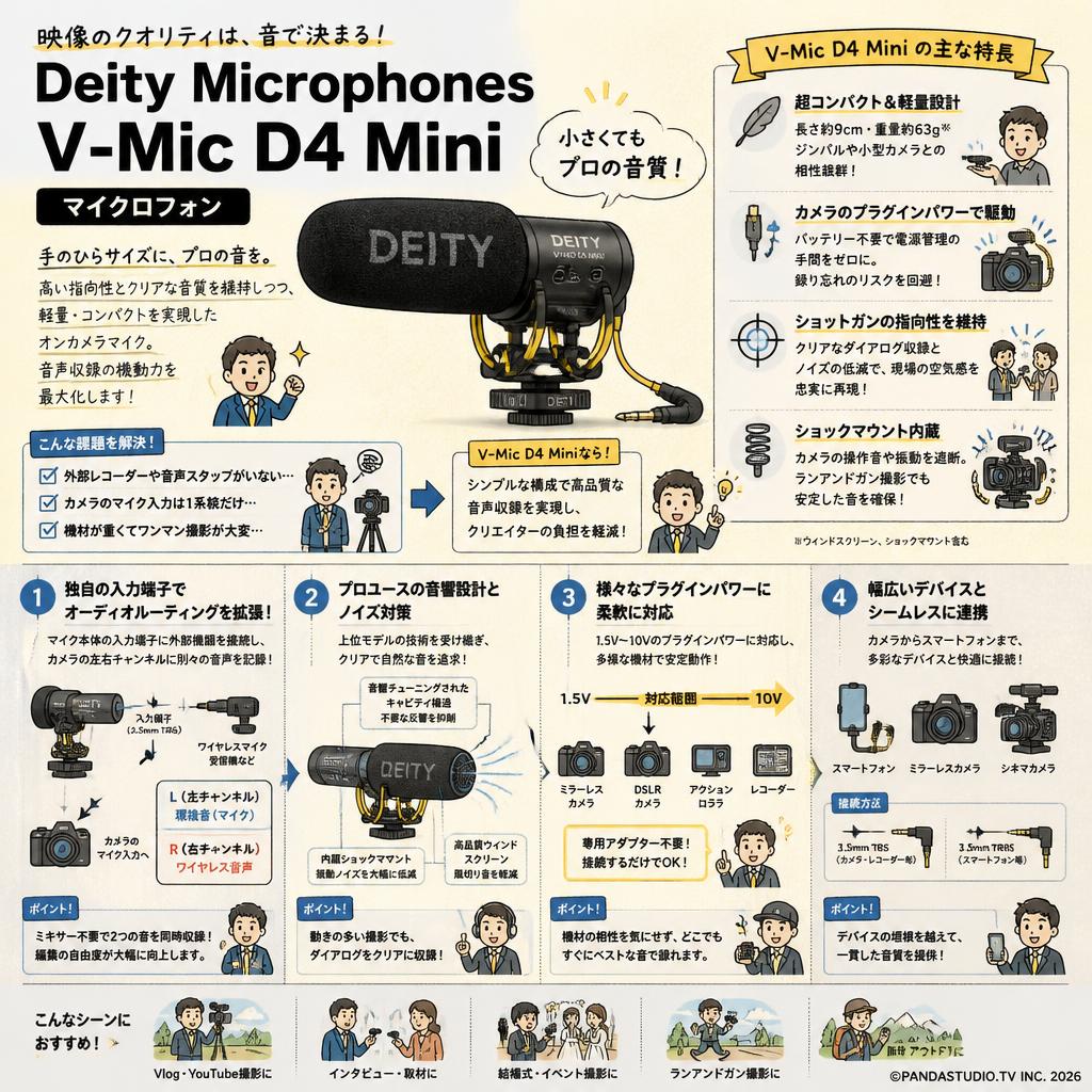 Deity Microphones V-Mic D4 Mini マイクロフォン 概要
