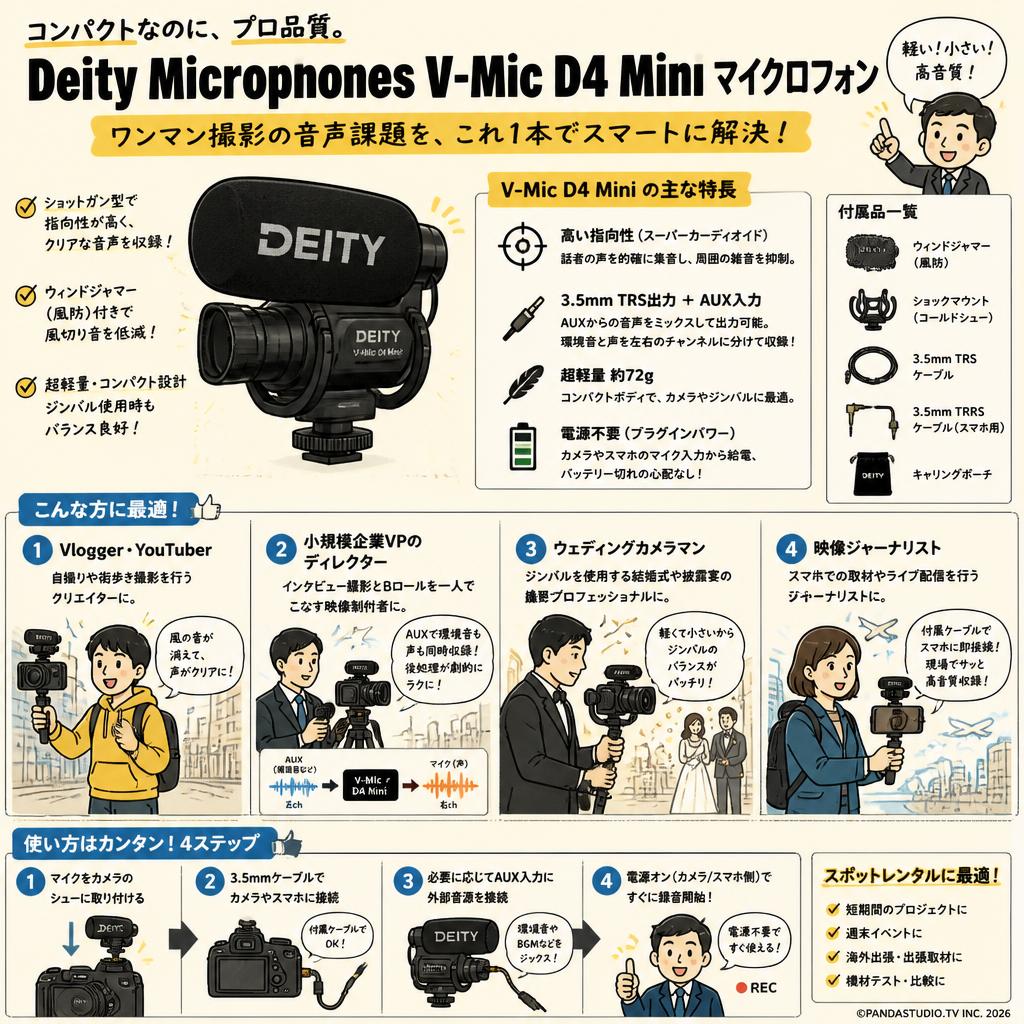 Deity Microphones V-Mic D4 Mini マイクロフォン おもな対象のお客様