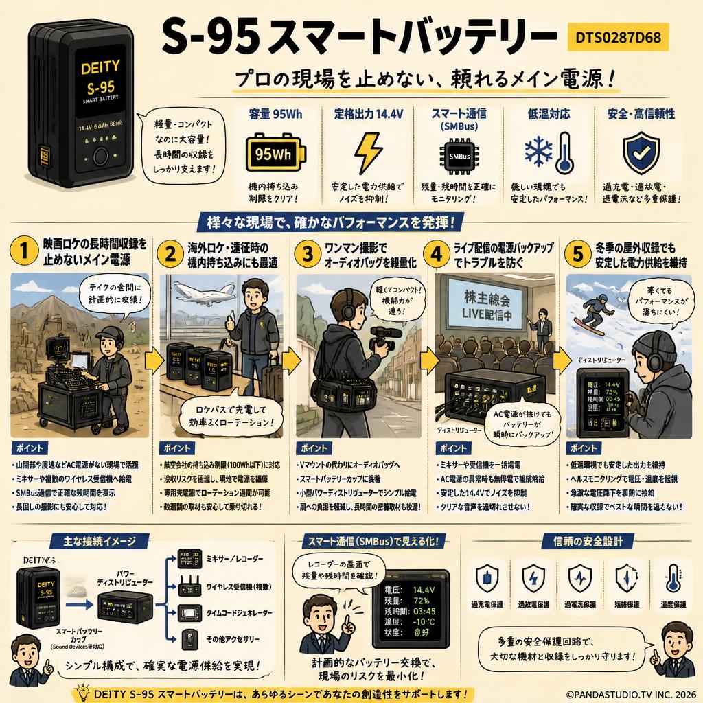 DEITY Microphones S-95 スマートバッテリー DTS0287D68 用途