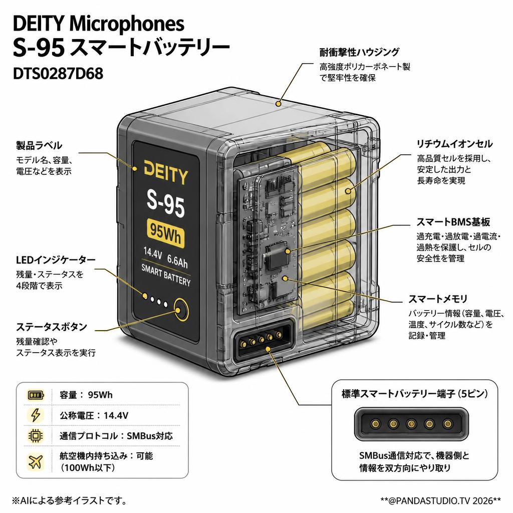DEITY Microphones S-95 スマートバッテリー DTS0287D68 スペック