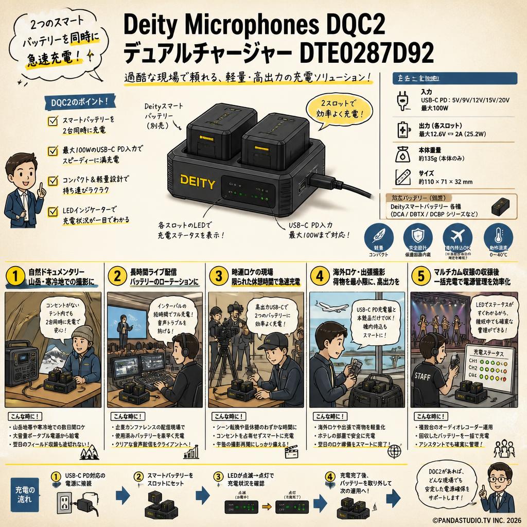 Deity Microphones DQC2 デュアルチャージャー DTE0287D92 用途