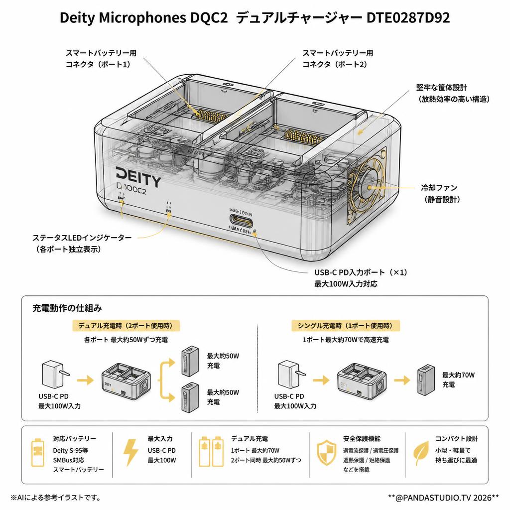 Deity Microphones DQC2 デュアルチャージャー DTE0287D92 スペック
