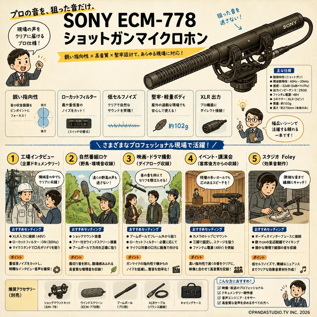 SONY ECM-778 ショットガンマイクロホン 用途
