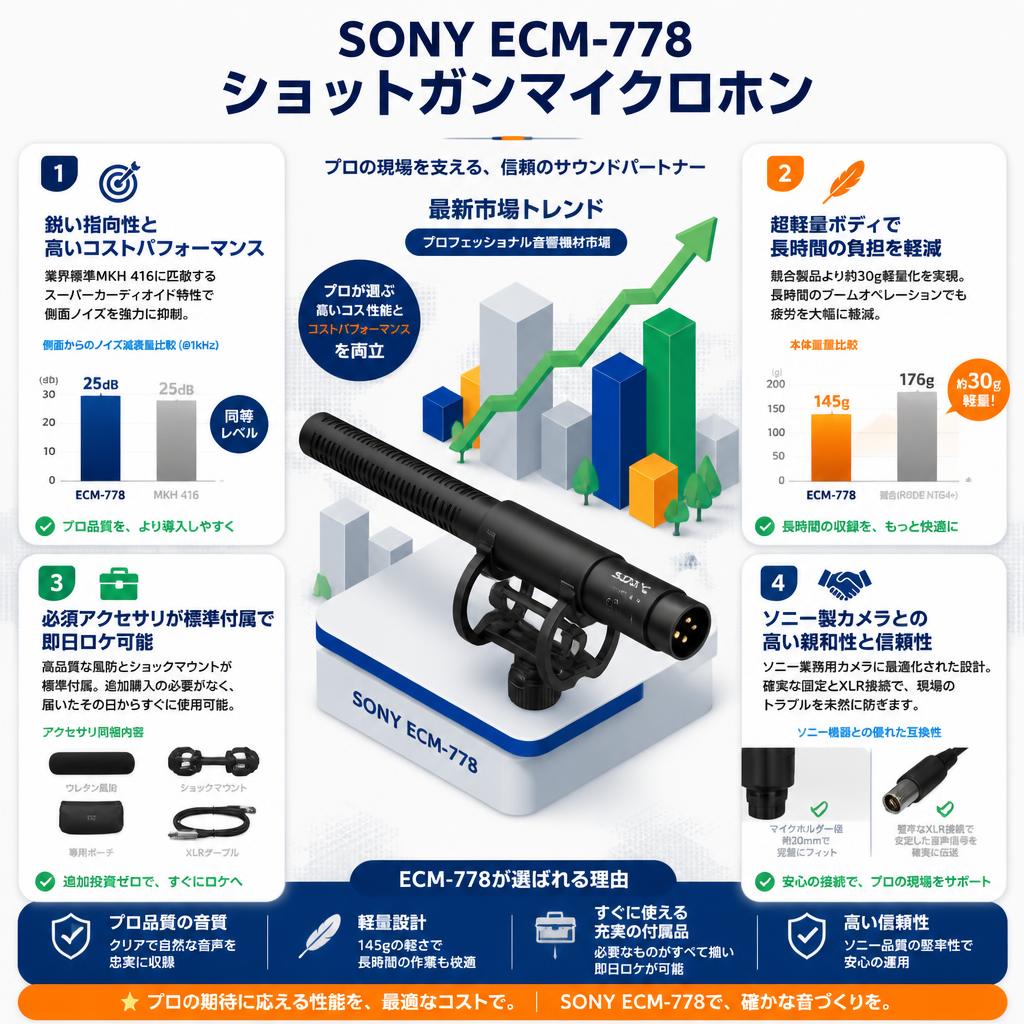 SONY ECM-778 ショットガンマイクロホン セールスポイント