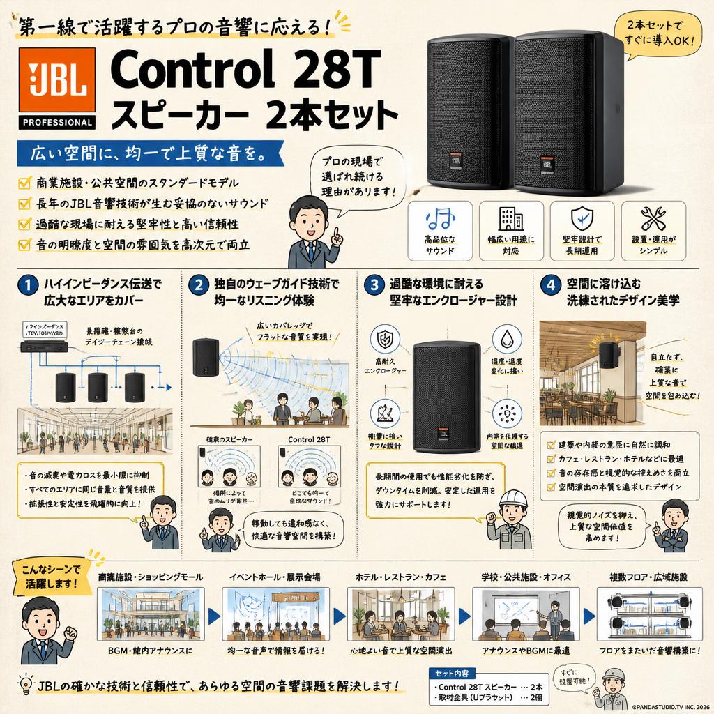 JBL PROFESSIONAL Control 28T スピーカー 2本セット 概要