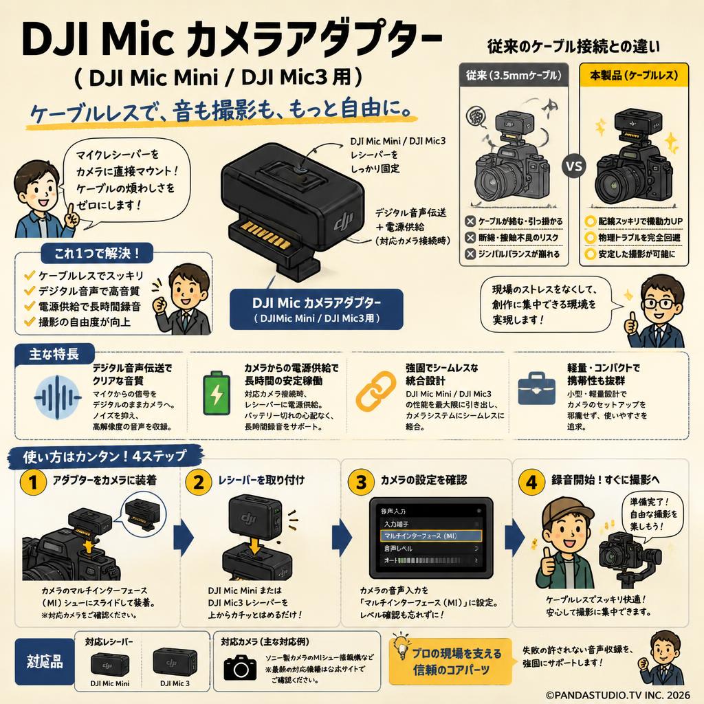 DJI Mic カメラアダプター （ DJI Mic Mini  / DJI Mic3用 ） 概要