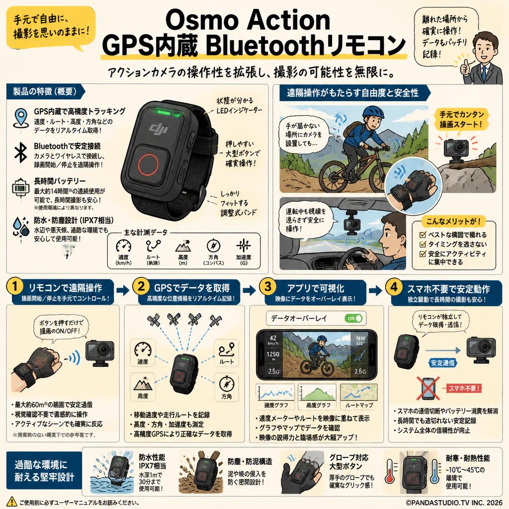 Osmo Action GPS内蔵 Bluetoothリモコン 概要