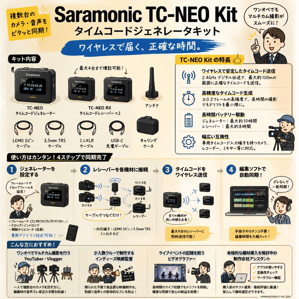 Saramonic TC-NEO Kit タイムコードジェネレータキット おもな対象のお客様
