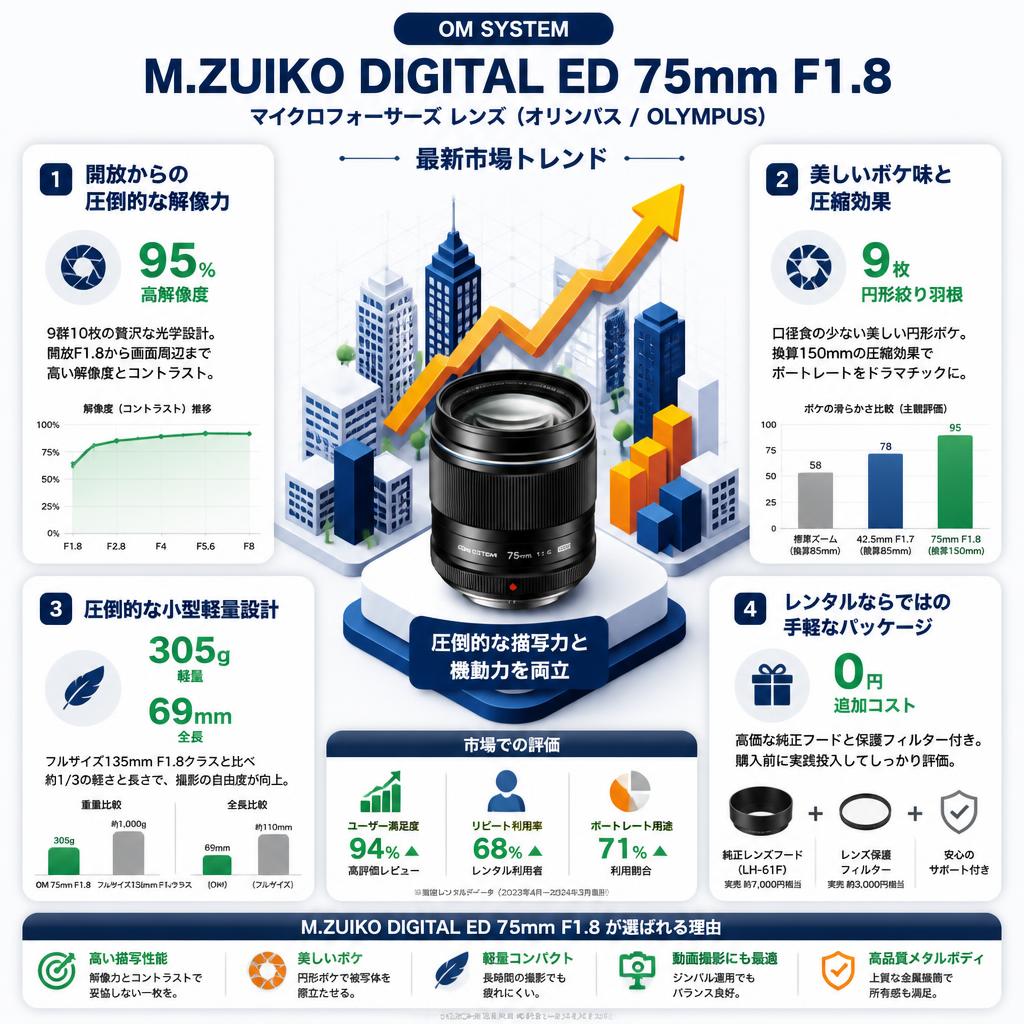 OM SYSTEM M.ZUIKO DIGITAL ED 75mm F1.8 マイクロフォーサーズ レンズ（オリンパス / OLYMPUS) セールスポイント