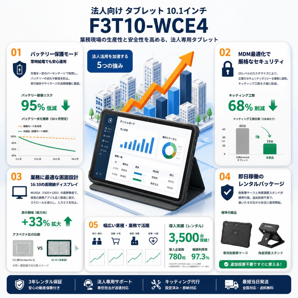 法人向け タブレット 10.1インチ ( F3T10-WCE4 ) セールスポイント