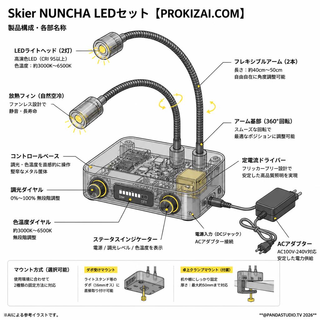 Skier NUNCHA LEDセット【PROKIZAI.COM】 スペック