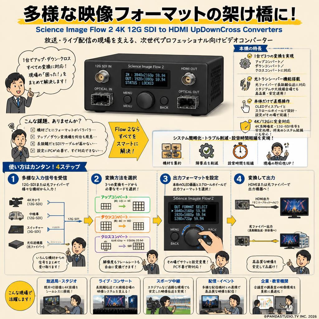 Science Image Flow 2 4K 12G SDI to HDMI UpDownCross Converters 概要