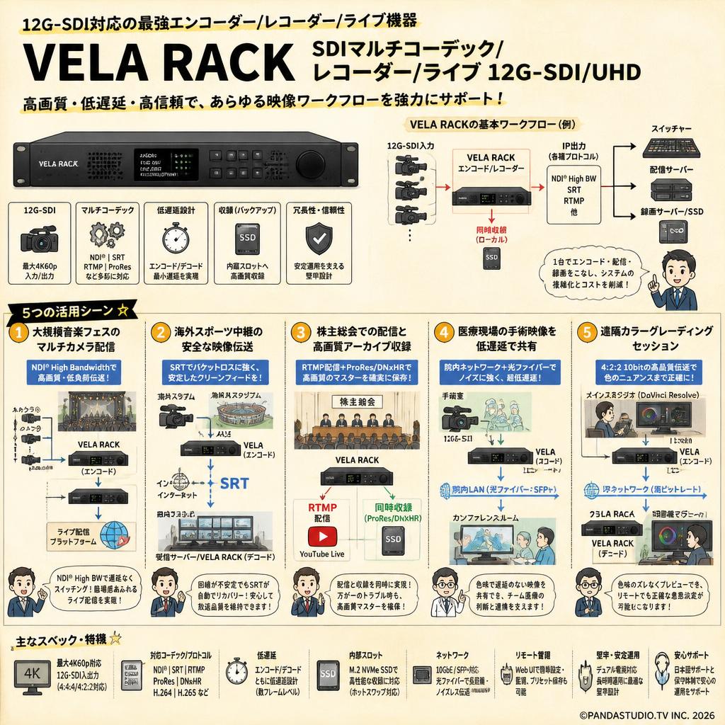 Science Image VELA RACK SDIマルチコーデック/レコーダー/ライブ 12G-SDI/UHD 用途