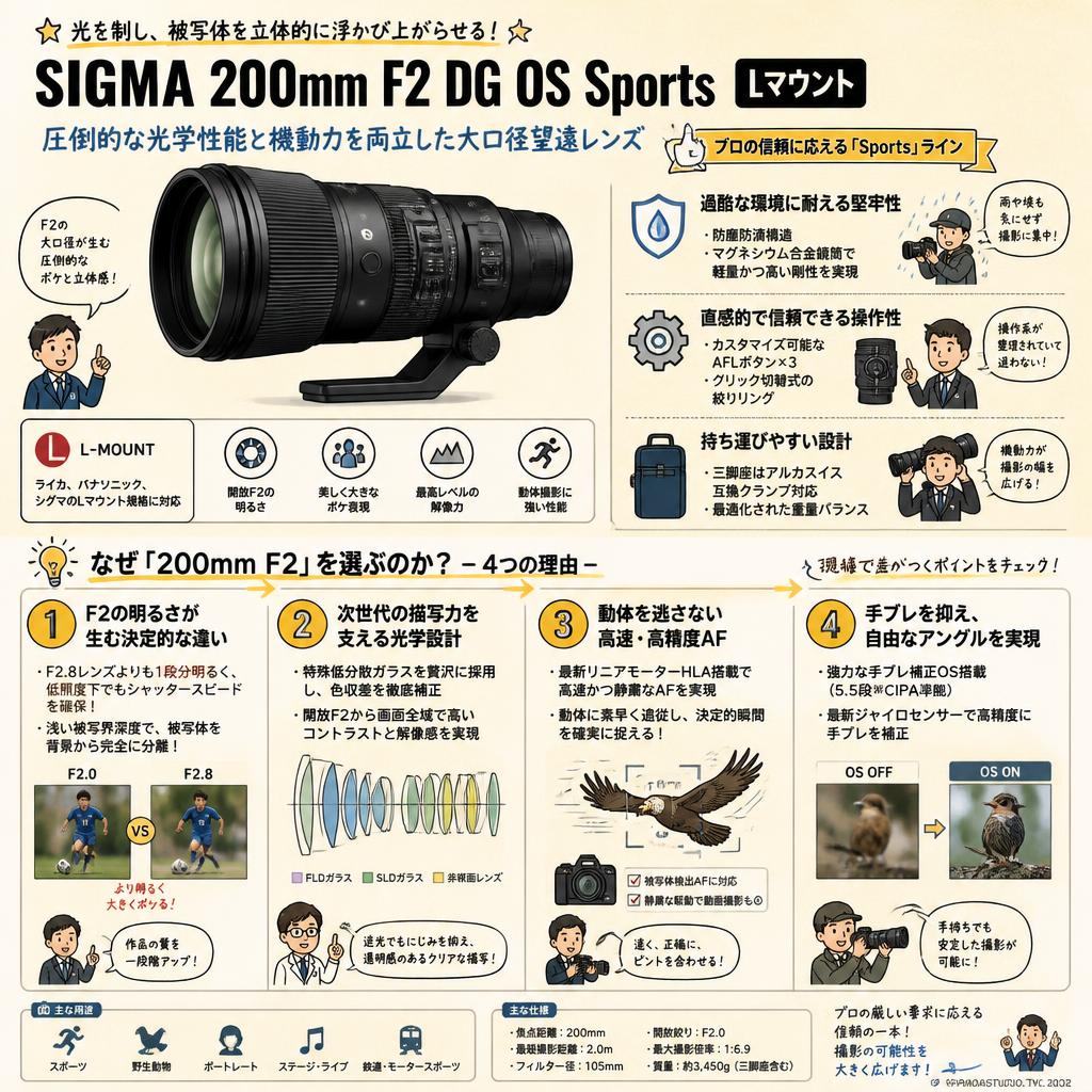 SIGMA 200mm F2 DG OS Sports Lマウント 概要