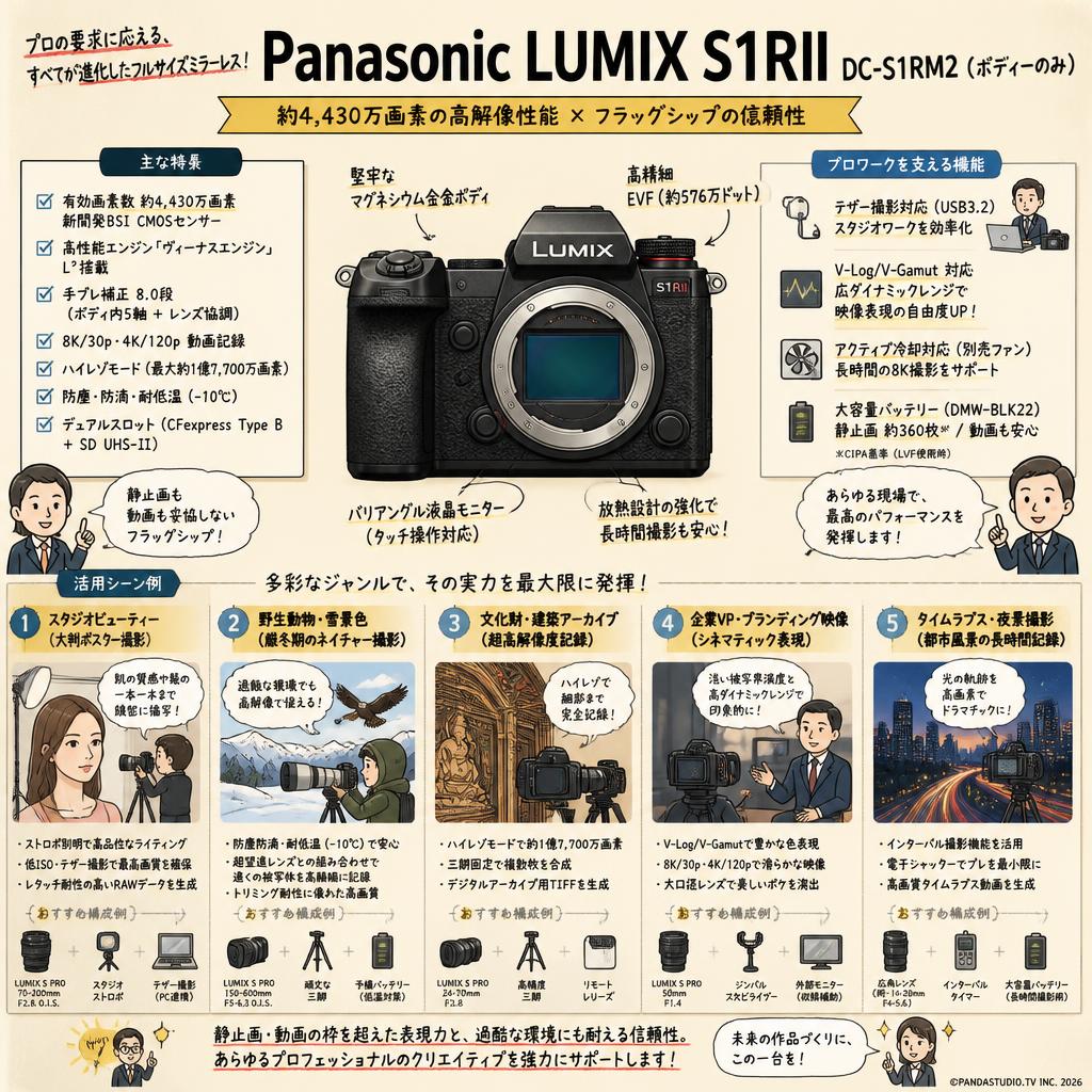 Panasonic LUMIX S1RII DC-S1RM2（ボディーのみ） 用途