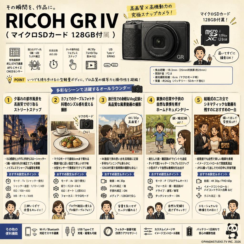 RICOH GR IV (マイクロSDカード 128GB付属） 用途