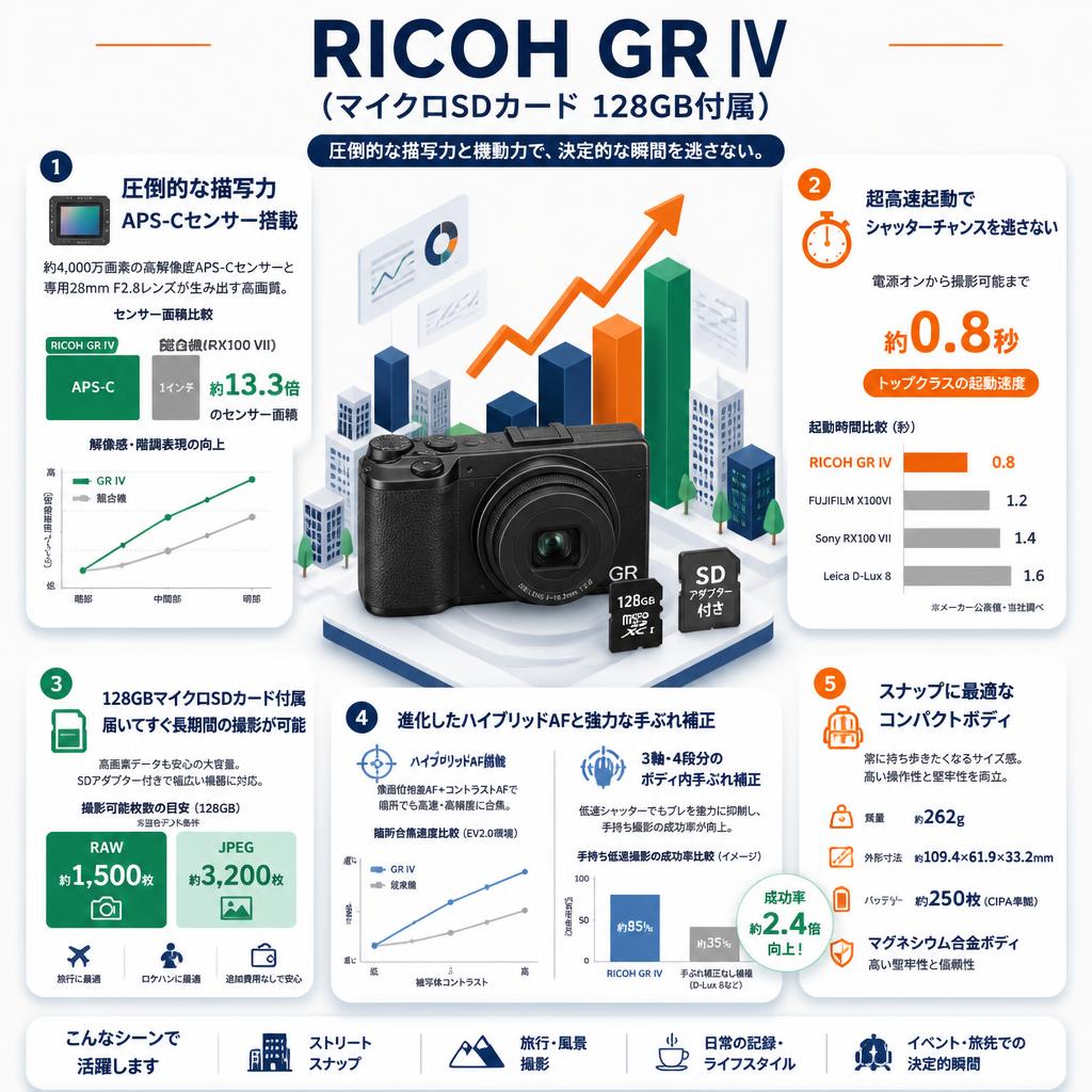 RICOH GR IV (マイクロSDカード 128GB付属） セールスポイント