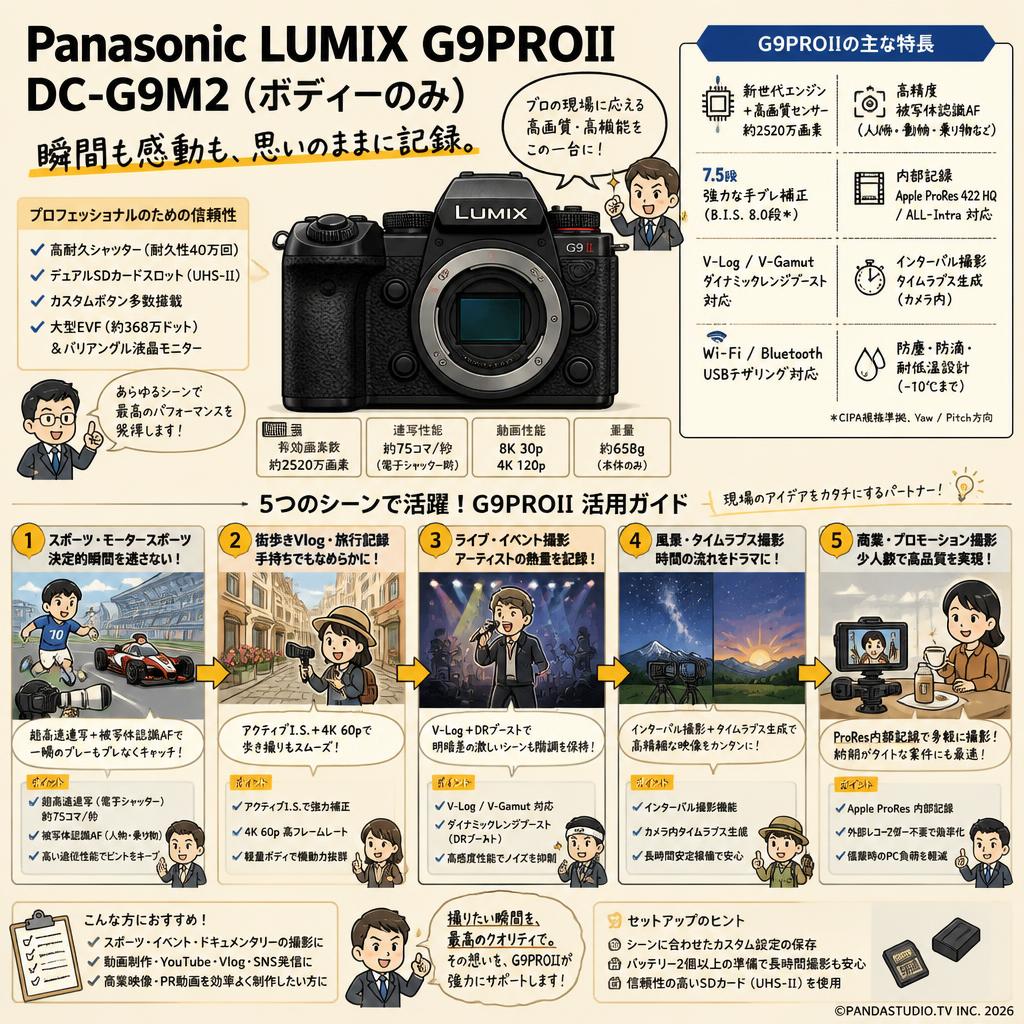Panasonic Lumix G9PROII DC-G9M2（ボディーのみ） 用途