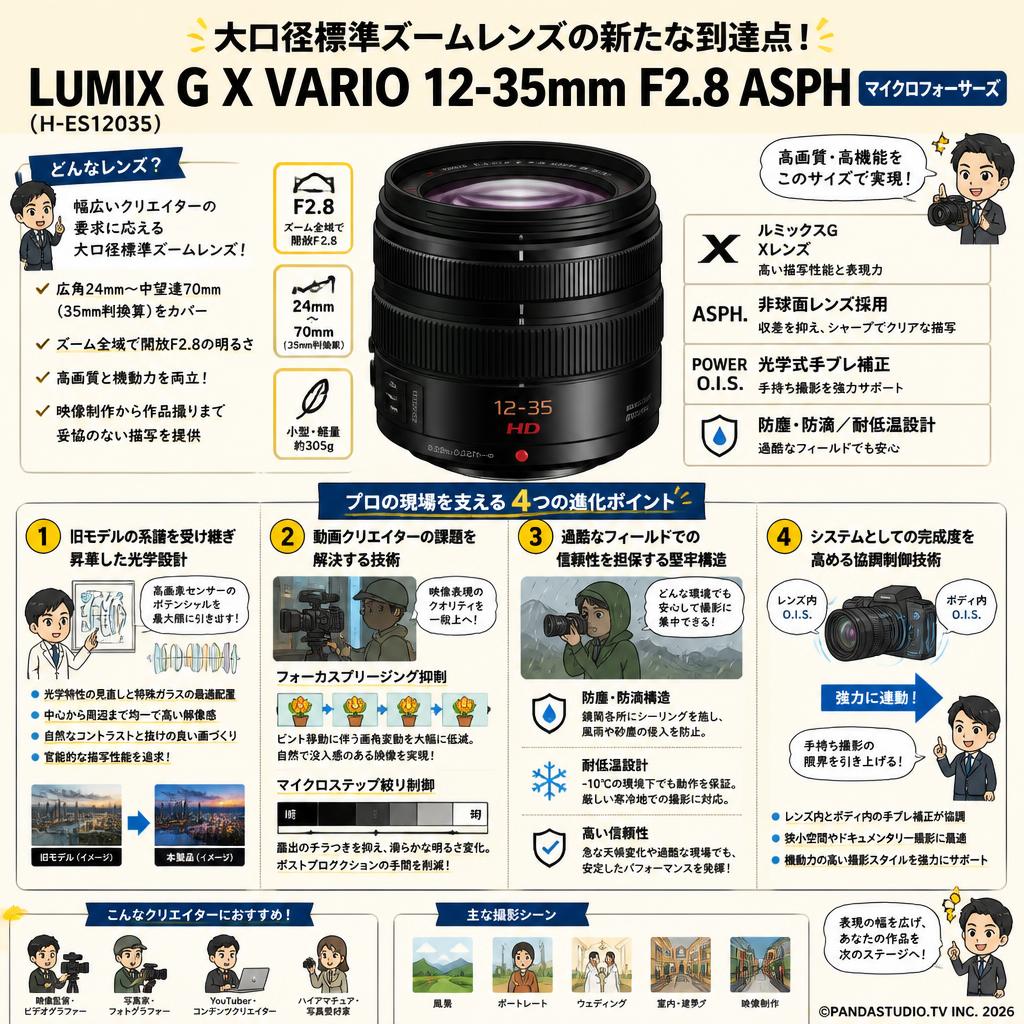 Panasonic LUMIX G X VARIO 12-35mm F2.8 ASPH マイクロフォーサーズ (H-ES12035) 概要