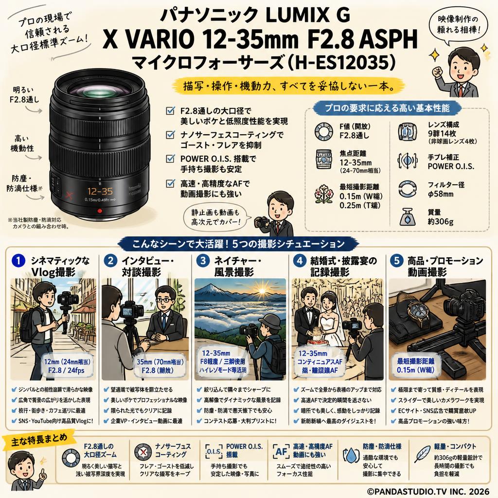 Panasonic LUMIX G X VARIO 12-35mm F2.8 ASPH マイクロフォーサーズ (H-ES12035) 用途