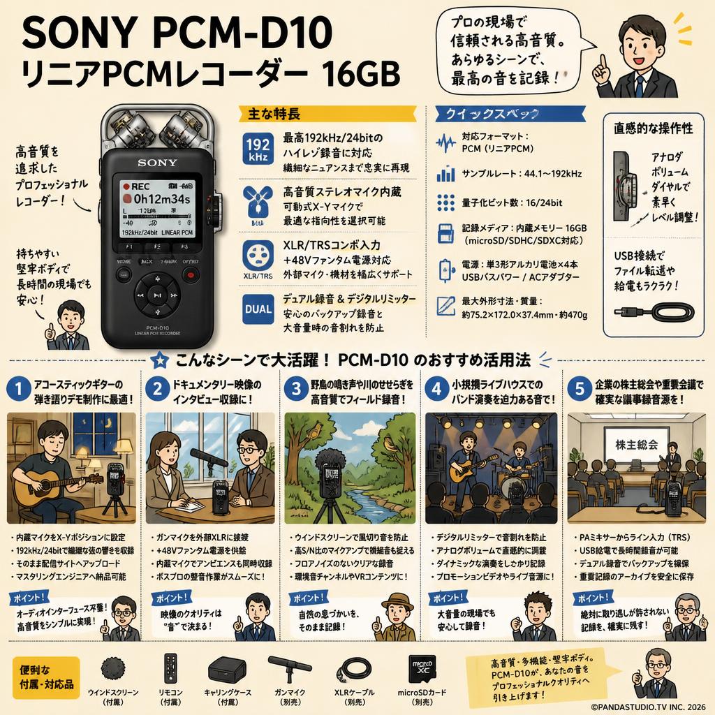 SONY PCM-D10 リニアPCMレコーダー 16GB 用途