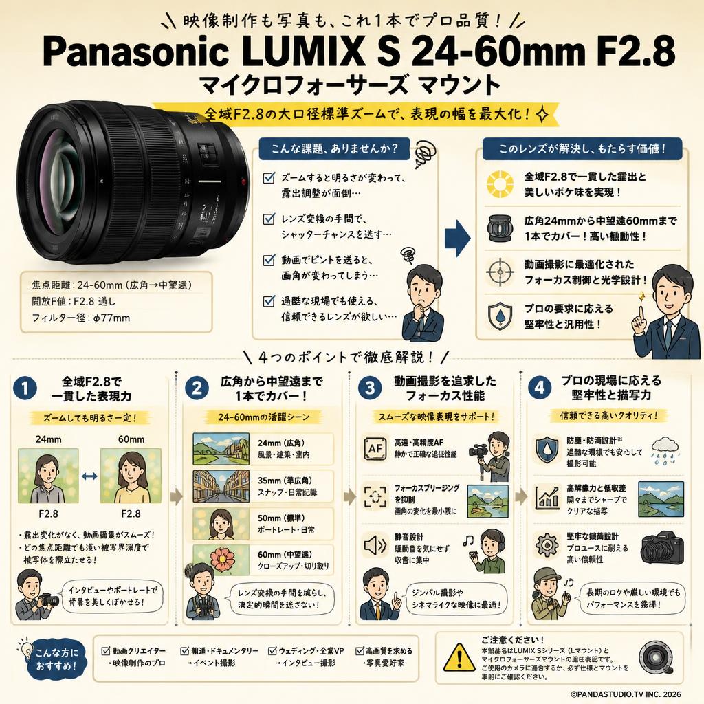 Panasonic LUMIX S 24-60mm F2.8 マイクロフォーサーズ マウント 概要