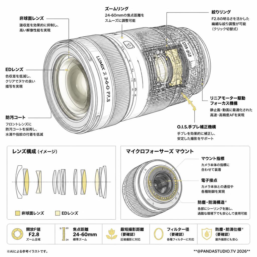 Panasonic LUMIX S 24-60mm F2.8 マイクロフォーサーズ マウント スペック