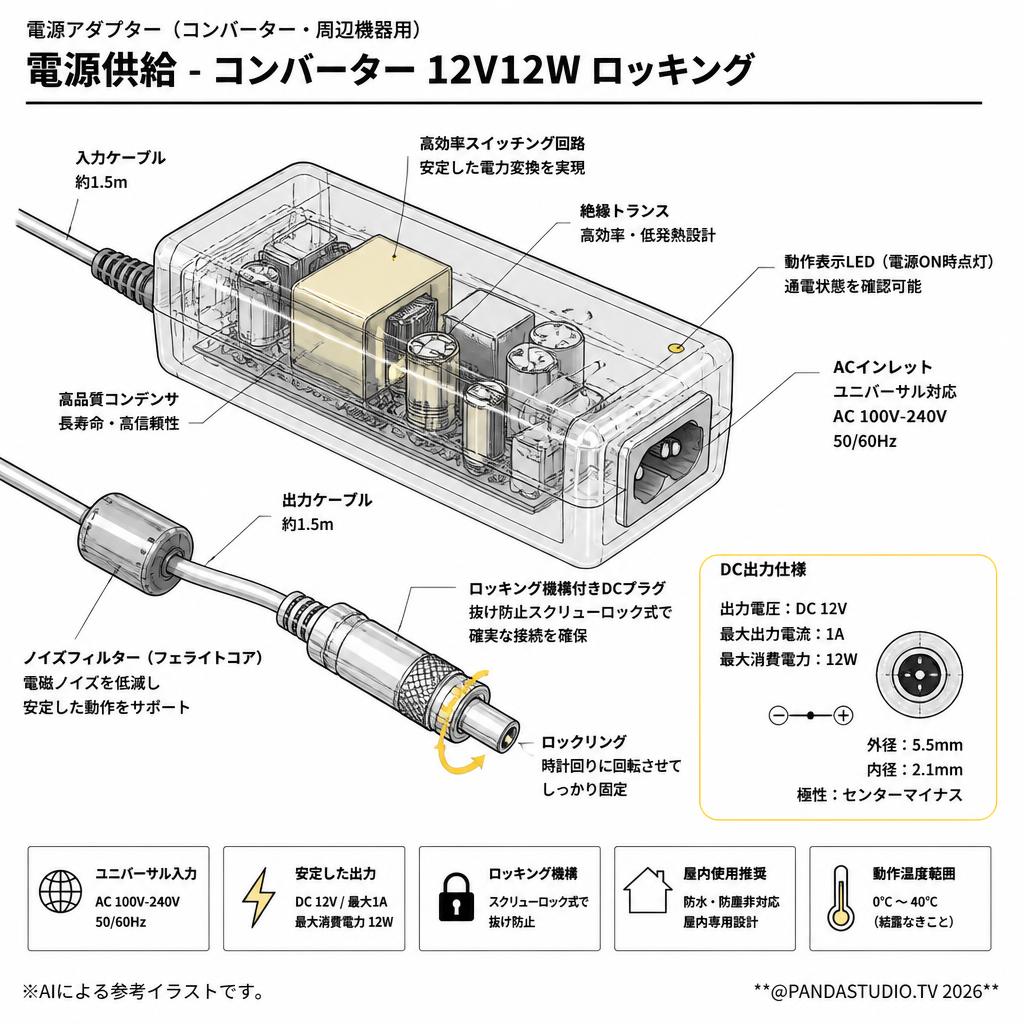 Power Supply - Converters 12V12W Locking スペック