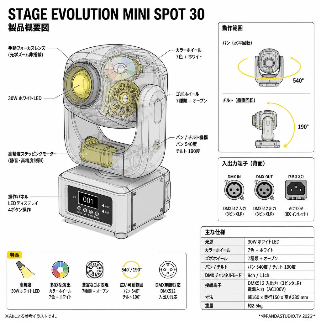 STAGE EVOLUTION MINI SPOT 30 | パンダスタジオ・レンタル公式サイト