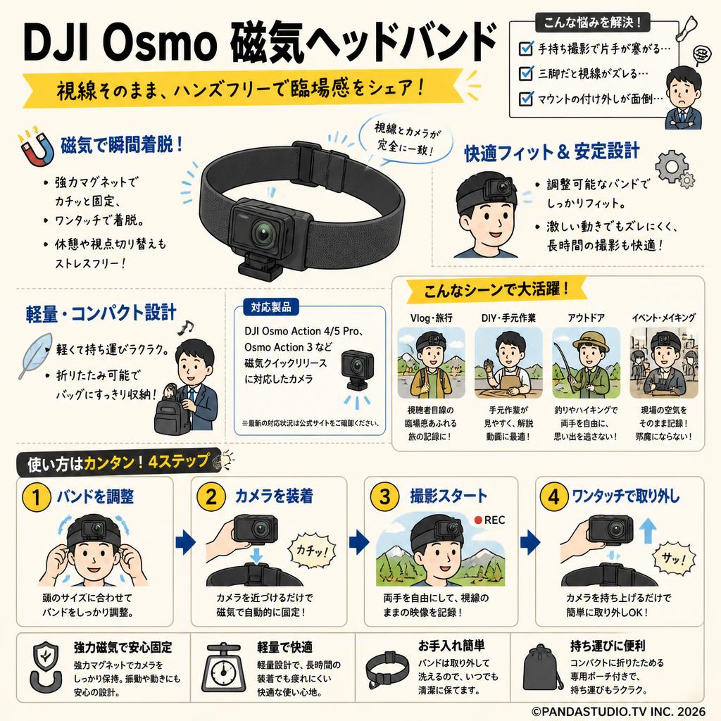 DJI Osmo 磁気ヘッドバンド おもな対象のお客様