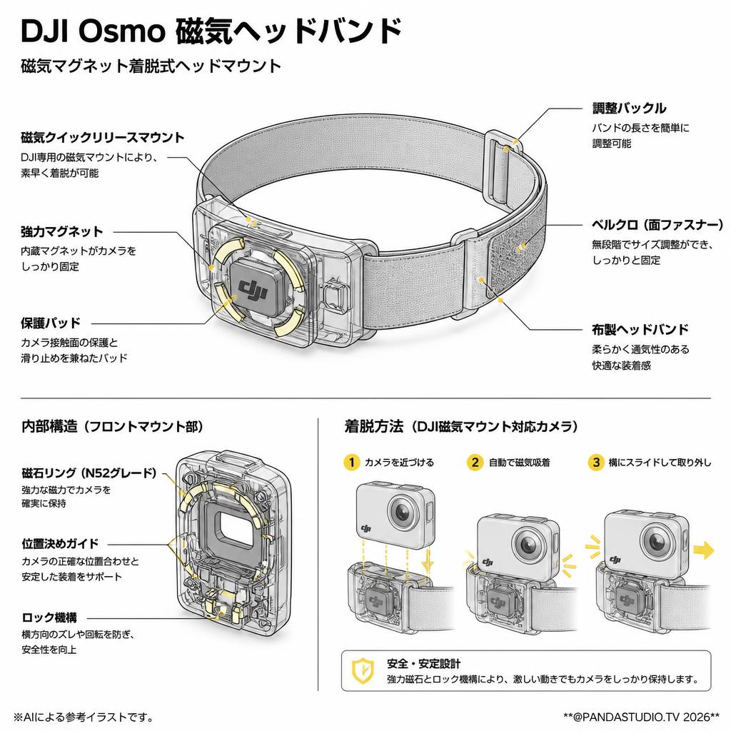 DJI Osmo 磁気ヘッドバンド スペック