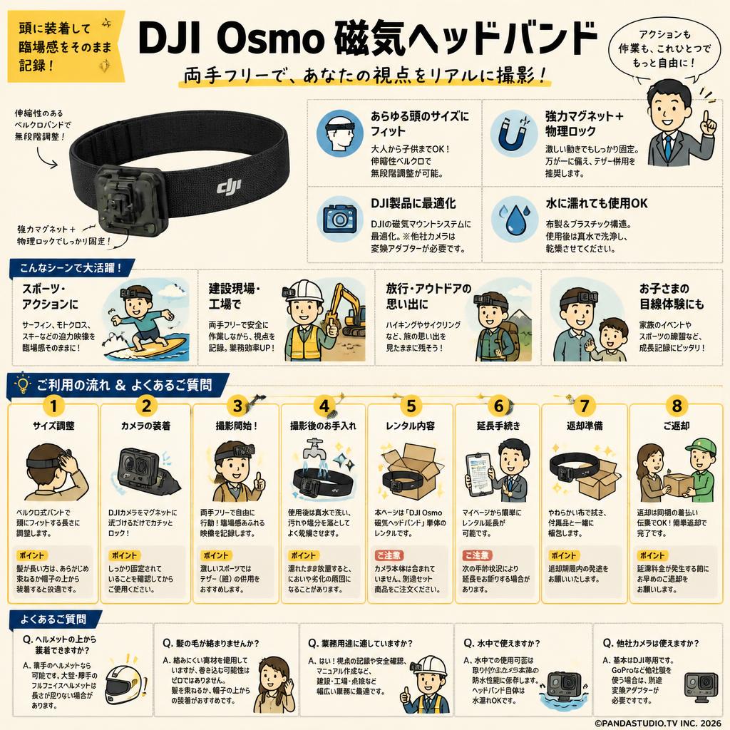 DJI Osmo 磁気ヘッドバンド FAQ（よくある質問と答え）