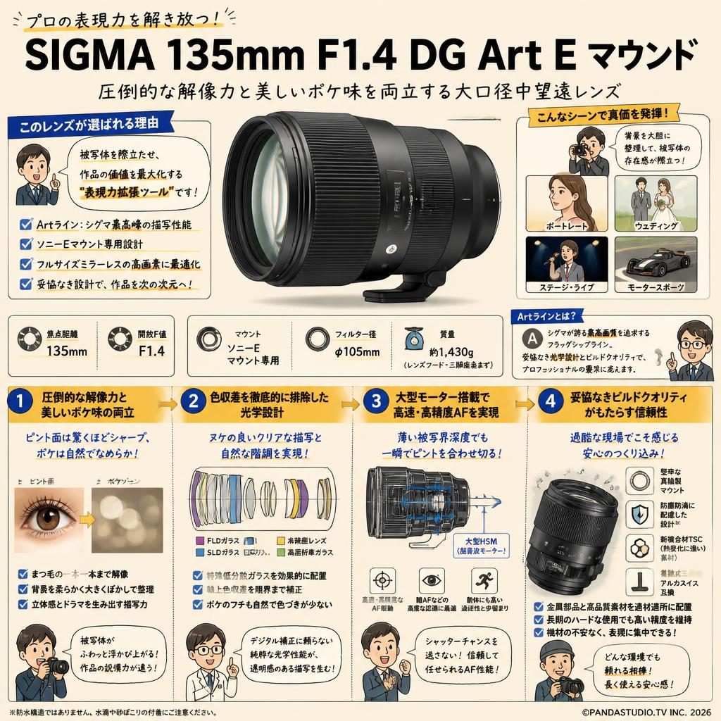 SIGMA 135mm F1.4 DG Art E マウント 概要