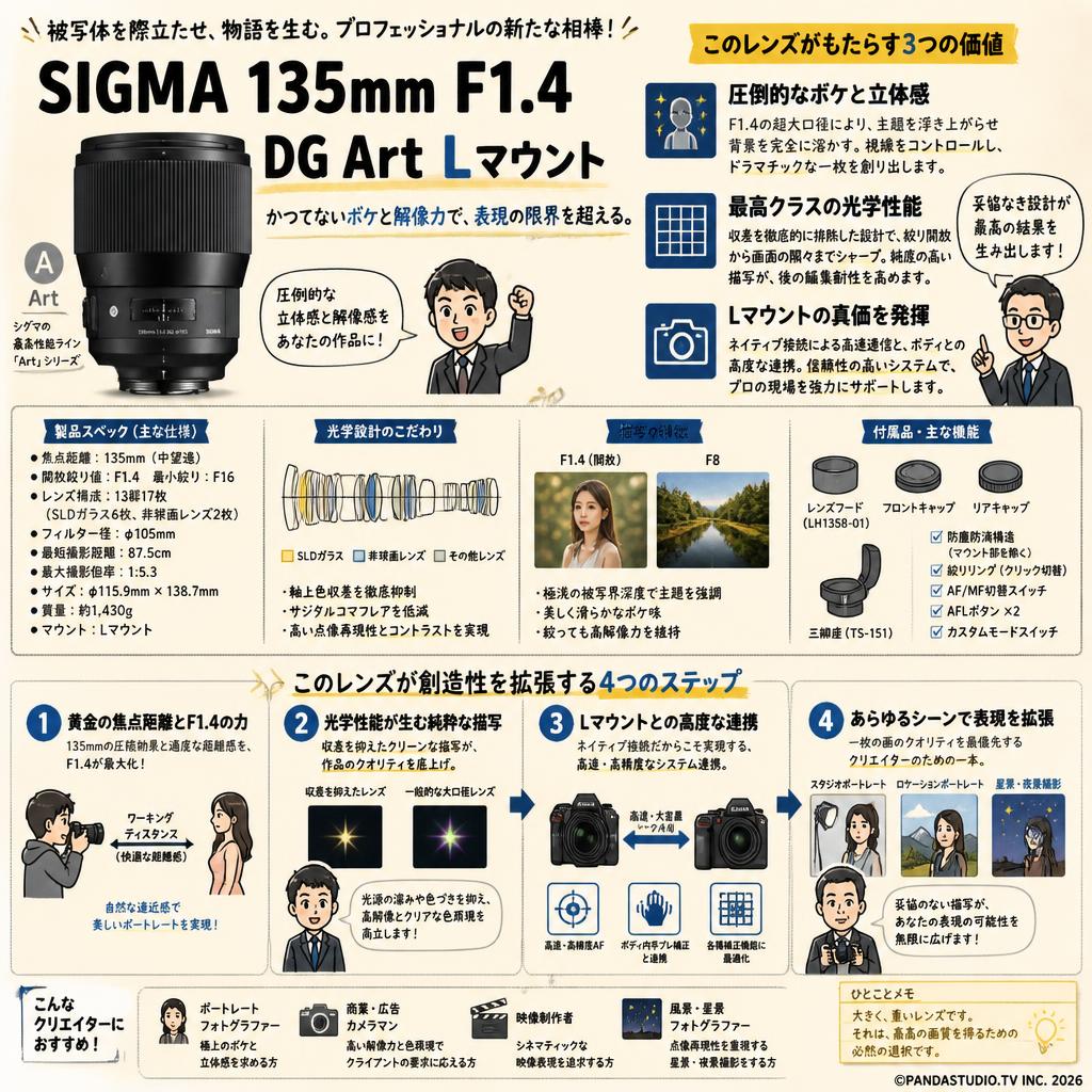 SIGMA 135mm F1.4 DG Art Lマウント 概要