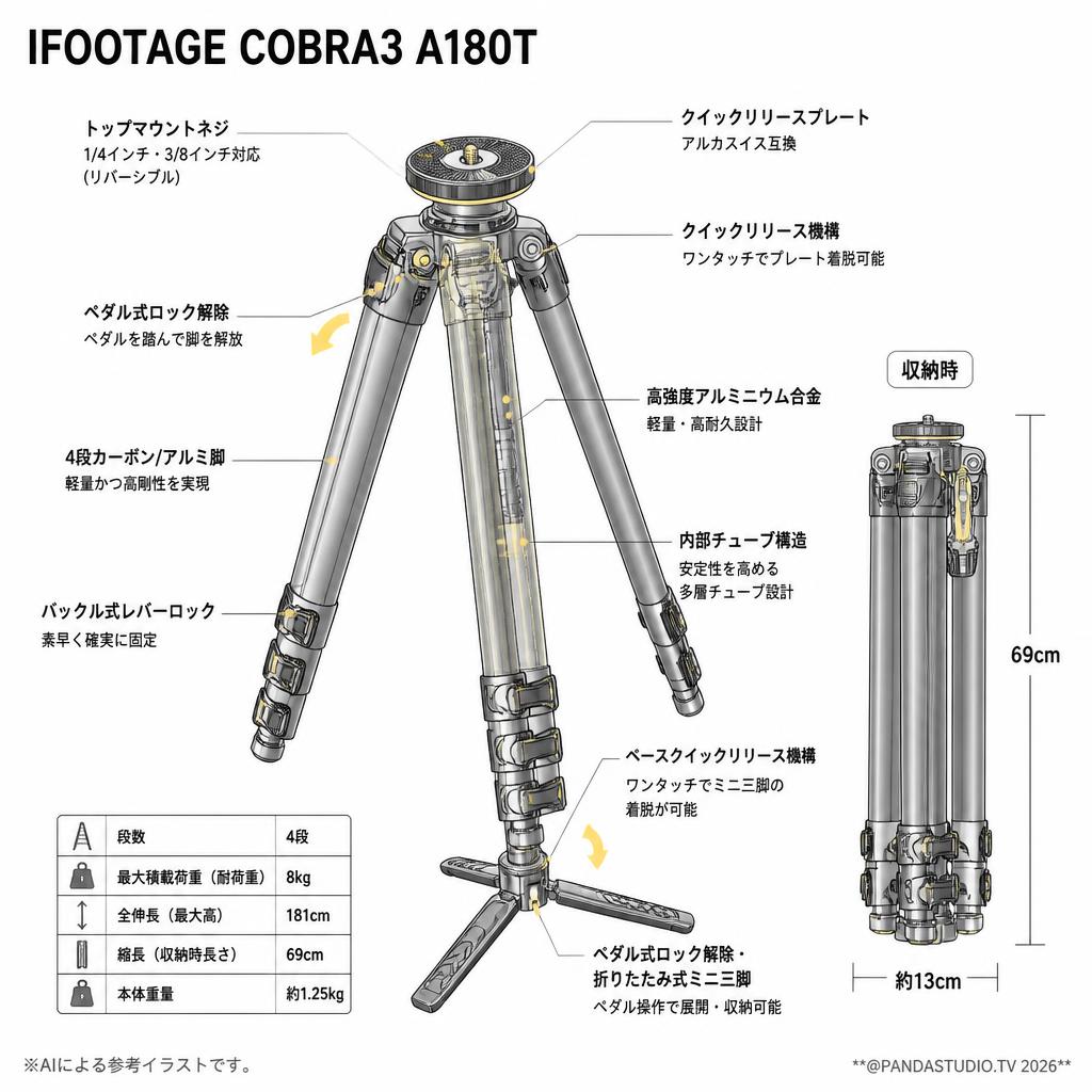 IFOOTAGE COBRA3 A180T スペック