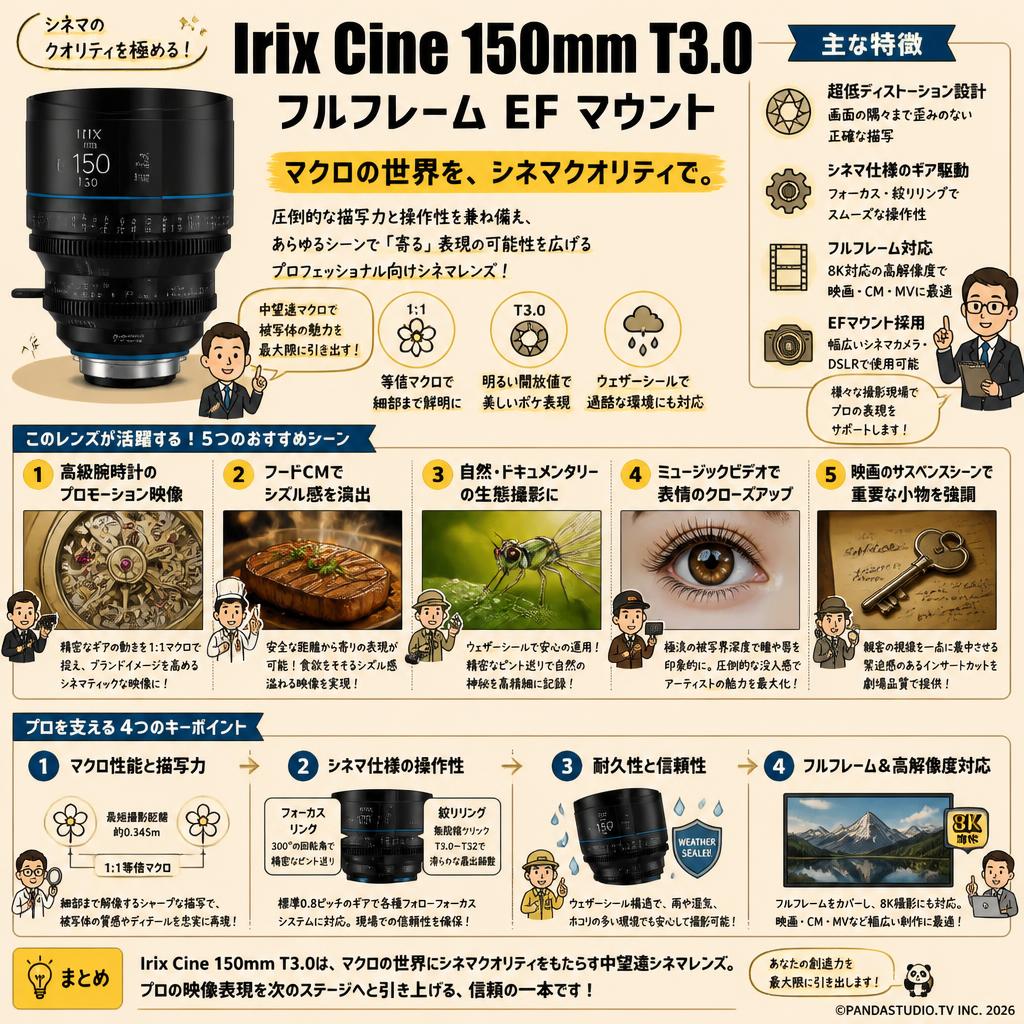 Irix Cine 150mm T3.0 フルフレーム EF マウント 用途