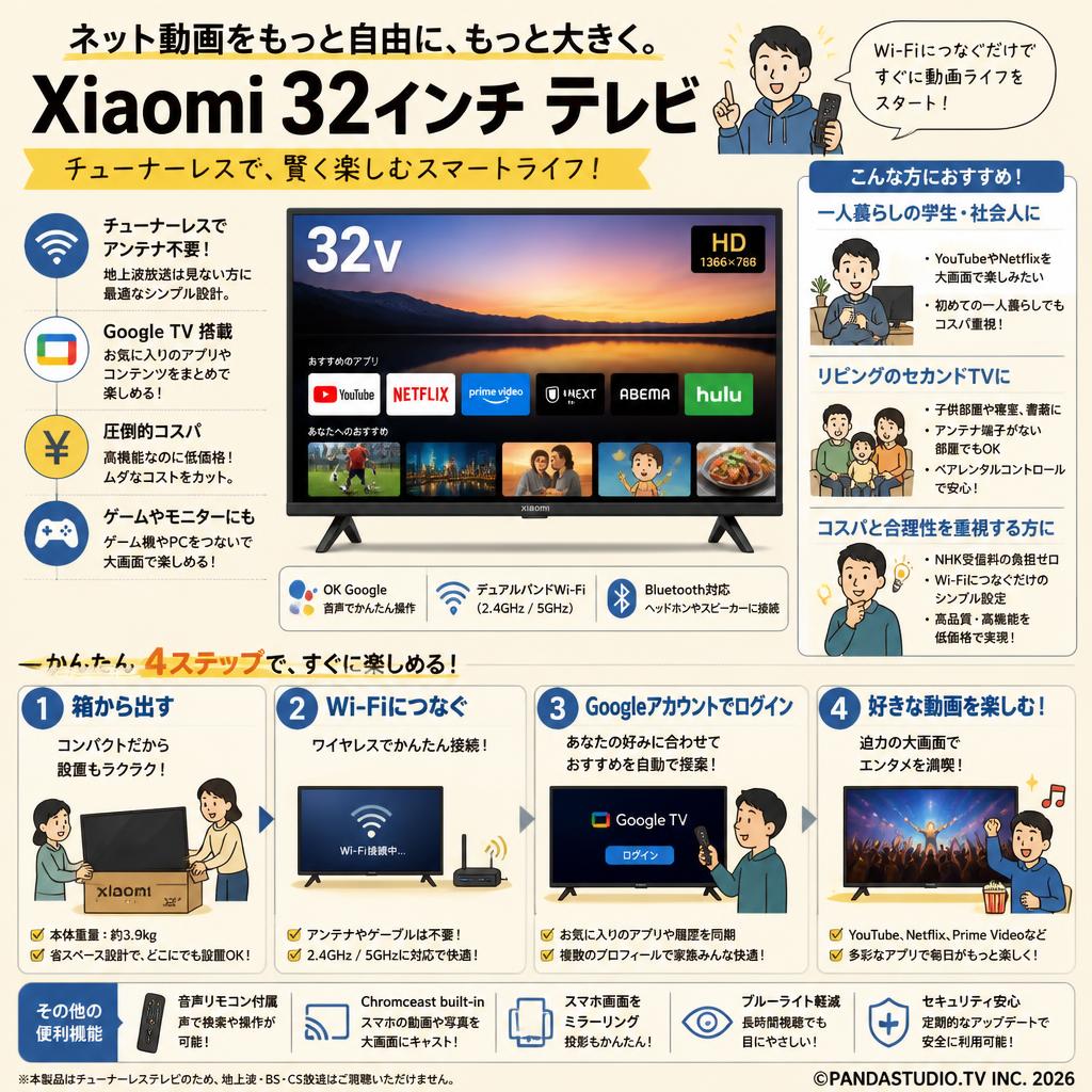 Xiaomi 32インチ テレビ おもな対象のお客様